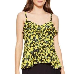 Parker Lemon Print Silk Blend Camisole Size Small Women